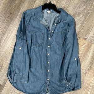 2X Talbots Denim shirt,roll up tabs